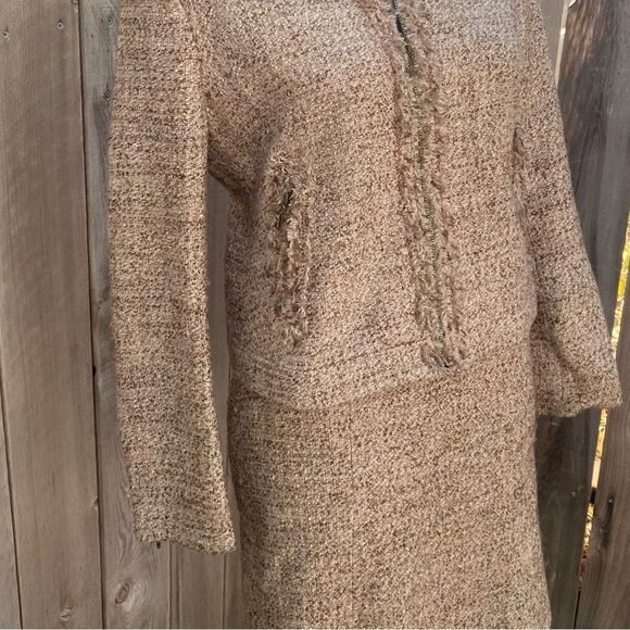 Gerard Darel beige wool blend tweet skirt  size FR 42 US 10 - Picture 3 of 7